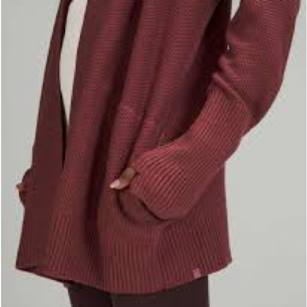 Lululemon Athletica Maroon Knit Cardigan
